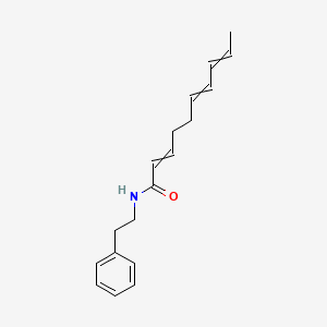 molecular formula C18H23NO B12558332 2,6,8-Decatrienamide, N-(2-phenylethyl)-, (2E,6Z,8E)- CAS No. 185815-42-3