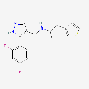 N-[[5-(2,4-difluorophenyl)-1H-pyrazol-4-yl]methyl]-1-(3-thiophenyl)-2-propanamine