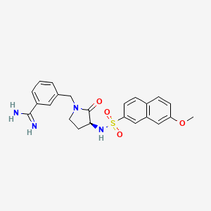 molecular formula C23H24N4O4S B12558583 Benzenecarboximidamide,3-[[(3S)-3-[[(7-methoxy-2-naphthalenyl)sulfonyl]amino]-2-oxo-1-pyrrolidinyl]methyl]- 