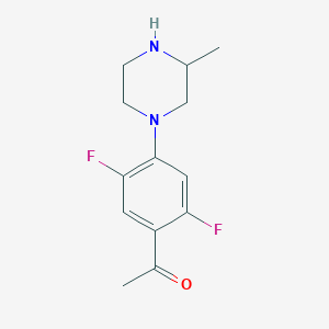 molecular formula C13H16F2N2O B12558590 Ethanone, 1-[2,5-difluoro-4-(3-methyl-1-piperazinyl)phenyl]- CAS No. 144647-64-3