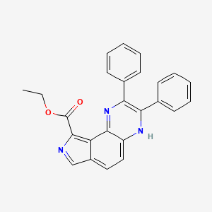molecular formula C25H19N3O2 B12558686 8H-Pyrrolo[3,4-f]quinoxaline-9-carboxylic acid, 2,3-diphenyl-, ethyl ester CAS No. 184584-55-2