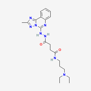 molecular formula C21H30N8O2 B1255871 N-[3-(diethylamino)propyl]-4-[(2-methyl-[1,2,4]triazolo[1,5-c]quinazolin-5-yl)hydrazo]-4-oxobutanamide 