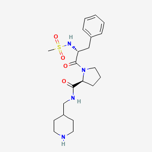 molecular formula C21H32N4O4S B12558754 N-(Methanesulfonyl)-D-phenylalanyl-N-[(piperidin-4-yl)methyl]-L-prolinamide CAS No. 185252-31-7