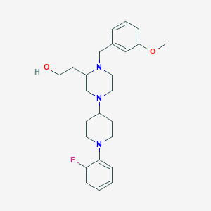 molecular formula C25H34FN3O2 B1255881 2-[4-[1-(2-Fluorophenyl)-4-piperidinyl]-1-[(3-methoxyphenyl)methyl]-2-piperazinyl]ethanol 