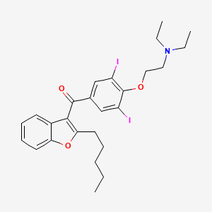 molecular formula C26H31I2NO3 B1255885 [4-[2-(Diethylamino)ethoxy]-3,5-diiodophenyl]-(2-pentyl-3-benzofuranyl)methanone 