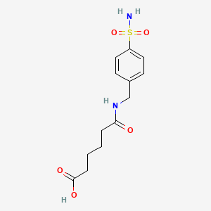 molecular formula C13H18N2O5S B12558913 Hexanoic acid, 6-[[[4-(aminosulfonyl)phenyl]methyl]amino]-6-oxo- CAS No. 142319-48-0