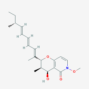 molecular formula C21H29NO4 B1255892 (2R,3R,4S)-4-hydroxy-6-methoxy-3-methyl-2-[(2E,4E,6E,8R)-8-methyldeca-2,4,6-trien-2-yl]-3,4-dihydro-2H-pyrano[3,2-c]pyridin-5-one 