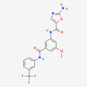 molecular formula C19H15F3N4O4 B1255893 2-amino-N-[3-methoxy-5-[oxo-[3-(trifluoromethyl)anilino]methyl]phenyl]-5-oxazolecarboxamide 