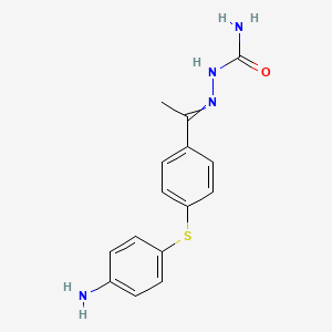 molecular formula C15H16N4OS B12558930 2-(1-{4-[(4-Aminophenyl)sulfanyl]phenyl}ethylidene)hydrazine-1-carboxamide CAS No. 144141-11-7