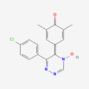 molecular formula C17H14ClN3O2 B12558951 4-[6-(4-Chlorophenyl)-4-hydroxy-1,2,4-triazin-5(4H)-ylidene]-2,6-dimethylcyclohexa-2,5-dien-1-one CAS No. 192524-08-6