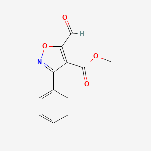 molecular formula C12H9NO4 B12558973 Methyl 5-formyl-3-phenyl-1,2-oxazole-4-carboxylate CAS No. 161126-45-0