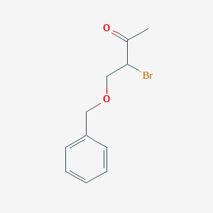 molecular formula C11H13BrO2 B12558984 2-Butanone, 3-bromo-4-(phenylmethoxy)- CAS No. 144329-43-1