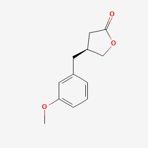 molecular formula C12H14O3 B12559034 2(3H)-Furanone, dihydro-4-[(3-methoxyphenyl)methyl]-, (4S)- CAS No. 171230-53-8