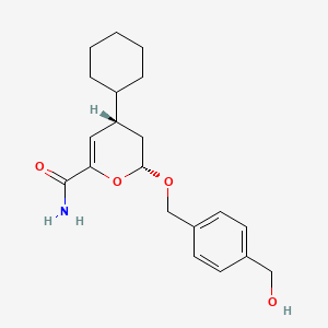(2R,4S)-4-cyclohexyl-2-[[4-(hydroxymethyl)phenyl]methoxy]-3,4-dihydro-2H-pyran-6-carboxamide