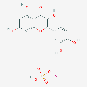 molecular formula C15H11KO11P- B12559055 Potassium quercetin phosphate CAS No. 147229-92-3