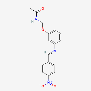 molecular formula C16H15N3O4 B12559129 N-[(3-{(E)-[(4-Nitrophenyl)methylidene]amino}phenoxy)methyl]acetamide CAS No. 142082-64-2