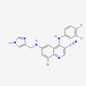 8-bromo-4-(3-chloro-4-fluorophenylamino)-6-((1-methyl-1H-imidazol-4-yl)methylamino)quinoline-3-carbonitrile
