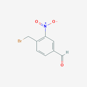 molecular formula C8H6BrNO3 B12559323 Benzaldehyde, 4-(bromomethyl)-3-nitro- CAS No. 155526-65-1