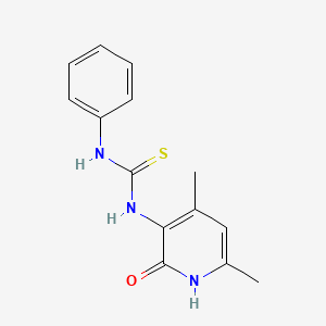 molecular formula C14H15N3OS B12559329 N-(4,6-Dimethyl-2-oxo-1,2-dihydropyridin-3-yl)-N'-phenylthiourea CAS No. 194427-61-7