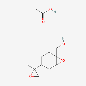 molecular formula C12H20O5 B12559333 Acetic acid;[4-(2-methyloxiran-2-yl)-7-oxabicyclo[4.1.0]heptan-1-yl]methanol CAS No. 183614-02-0