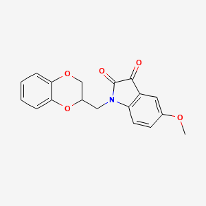 molecular formula C18H15NO5 B1255934 1-(2,3-Dihydro-1,4-benzodioxin-3-ylmethyl)-5-methoxyindole-2,3-dione 