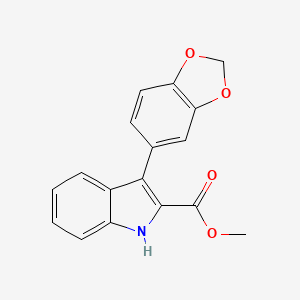 molecular formula C17H13NO4 B12559541 1H-Indole-2-carboxylic acid, 3-(1,3-benzodioxol-5-yl)-, methyl ester CAS No. 178210-57-6