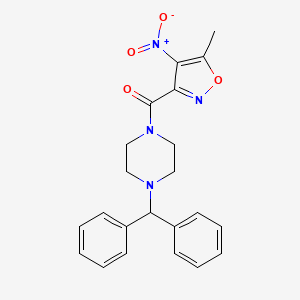molecular formula C22H22N4O4 B1255961 [4-(Diphenylmethyl)-1-piperazinyl]-(5-methyl-4-nitro-3-isoxazolyl)methanone 