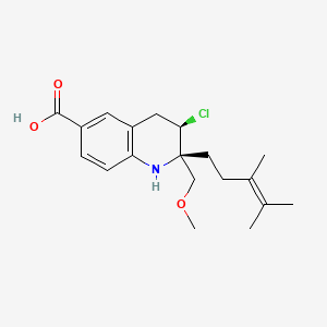 molecular formula C19H26ClNO3 B1255963 (2S,3R)-3-chloro-2-(3,4-dimethylpent-3-enyl)-2-(methoxymethyl)-3,4-dihydro-1H-quinoline-6-carboxylic acid 