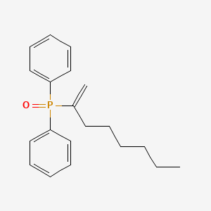 molecular formula C20H25OP B12559643 Phosphine oxide, (1-methyleneheptyl)diphenyl- CAS No. 178943-25-4