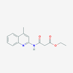 molecular formula C15H16N2O3 B12559949 Propanoic acid, 3-[(4-methyl-2-quinolinyl)amino]-3-oxo-, ethyl ester CAS No. 168425-49-8