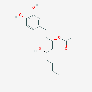 molecular formula C18H28O5 B12559955 (3S,5S)-1-(3,4-Dihydroxyphenyl)-5-hydroxydecan-3-YL acetate CAS No. 190077-93-1