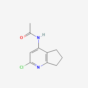 molecular formula C10H11ClN2O B12559973 N-(2-Chloro-6,7-dihydro-5H-cyclopenta[b]pyridin-4-yl)acetamide CAS No. 142425-93-2