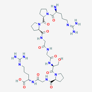 molecular formula C36H61N15O11 B12560187 N~5~-(Diaminomethylidene)-L-ornithyl-L-prolyl-L-prolylglycylglycyl-L-seryl-L-prolylglycyl-N~5~-(diaminomethylidene)-L-ornithine CAS No. 189267-61-6