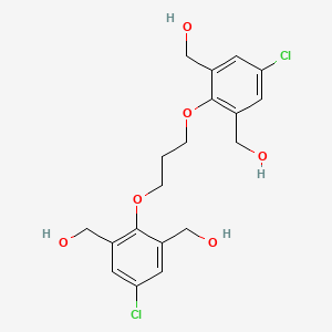 molecular formula C19H22Cl2O6 B12560199 {Propane-1,3-diylbis[oxy(5-chlorobenzene-2,1,3-triyl)]}tetramethanol CAS No. 142336-29-6
