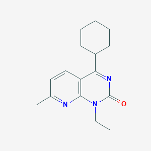 molecular formula C16H21N3O B12560590 Pyrido[2,3-d]pyrimidin-2(1H)-one, 4-cyclohexyl-1-ethyl-7-methyl- CAS No. 191219-86-0