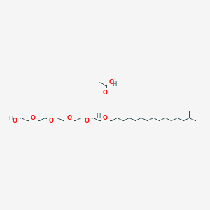 molecular formula C29H60O8 B12560639 Acetic acid;2-[2-[2-[2-[2-(14-methylpentadecoxy)propoxy]ethoxy]ethoxy]ethoxy]ethanol CAS No. 173177-06-5