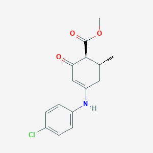 molecular formula C15H16ClNO3 B1256076 methyl (1S,6R)-4-(4-chloroanilino)-6-methyl-2-oxocyclohex-3-ene-1-carboxylate 