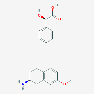 molecular formula C19H23NO4 B125609 (2R)-2-Hydroxy-2-phenylacetic acid;(2S)-7-methoxy-1,2,3,4-tetrahydronaphthalen-2-amine CAS No. 121251-88-5
