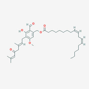 2-Hydroxy-4-methoxy-3-(3,7-dimethyl-5-oxo-2,6-octadienyl)-6-[[(9Z,12Z)-1-oxo-9,12-octadecadienyl]oxymethyl]benzaldehyde
