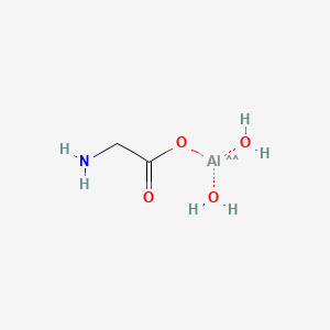 molecular formula C2H8AlNO5 B1256101 Aluminum, (glycinato-N,O)dihydroxy-, hydrate, (T-4)- CAS No. 41354-48-7