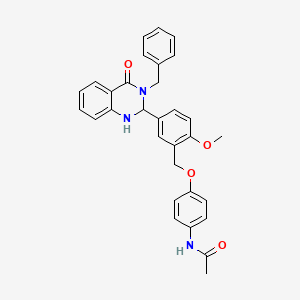 molecular formula C31H29N3O4 B1256103 N-[4-[[2-methoxy-5-[4-oxo-3-(phenylmethyl)-1,2-dihydroquinazolin-2-yl]phenyl]methoxy]phenyl]acetamide 