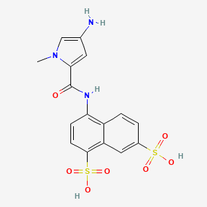 molecular formula C16H15N3O7S2 B12561074 4-[(4-Amino-1-methyl-pyrrole-2-carbonyl)amino]naphthalene-1,7-disulfonic acid CAS No. 208576-38-9