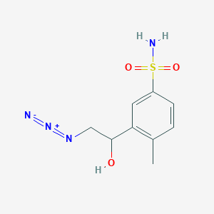molecular formula C9H12N4O3S B12561089 3-(2-Azido-1-hydroxyethyl)-4-methylbenzene-1-sulfonamide CAS No. 189814-61-7