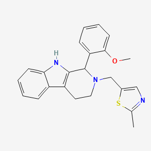 molecular formula C23H23N3OS B1256115 5-[[1-(2-Methoxyphenyl)-1,3,4,9-tetrahydropyrido[3,4-b]indol-2-yl]methyl]-2-methylthiazole 