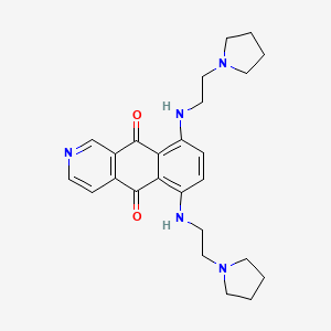 molecular formula C25H31N5O2 B12561306 Benz(g)isoquinoline-5,10-dione, 6,9-bis((2-(1-pyrrolidinyl)ethyl)amino)- CAS No. 144510-91-8