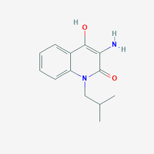 molecular formula C13H16N2O2 B12561354 3-Amino-4-hydroxy-1-(2-methylpropyl)quinolin-2(1H)-one CAS No. 184536-19-4