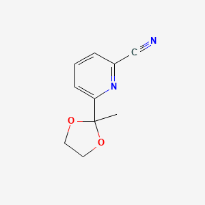 molecular formula C10H10N2O2 B12561383 6-(2-Methyl-1,3-dioxolan-2-yl)pyridine-2-carbonitrile CAS No. 149400-82-8