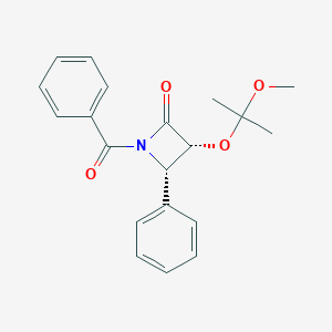 molecular formula C20H21NO4 B125614 (3R,4S)-1-Benzoyl-3-((2-methoxypropan-2-yl)oxy)-4-phenylazetidin-2-one CAS No. 149107-92-6