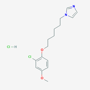 molecular formula C16H22Cl2N2O2 B125617 1-(6-(2-Chloro-4-methoxyphenoxy)hexyl)imidazole hydrochloride CAS No. 148749-35-3