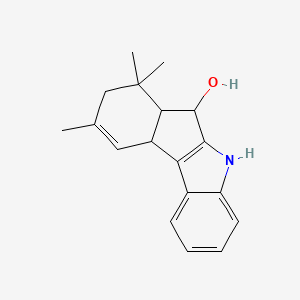 molecular formula C18H21NO B12561741 7,7,9-Trimethyl-5,6,6a,7,8,10a-hexahydroindeno[2,1-b]indol-6-ol CAS No. 143615-53-6